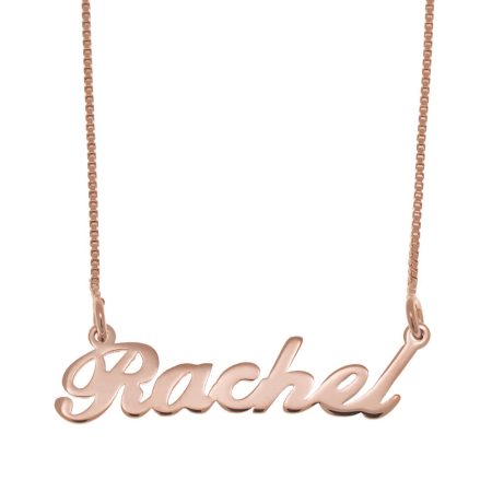 Rachel Name Necklace in 18K Rose Gold Plating