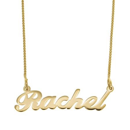 Rachel Name Necklace in 18K Gold Plating