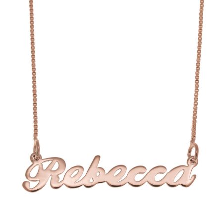 Rebecca Name Necklace in 18K Rose Gold Plating