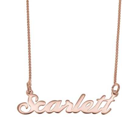 Scarlett Name Necklace in 18K Rose Gold Plating