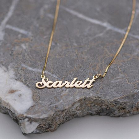 Scarlett Name Necklace-3 in 18K Gold Plating