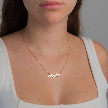 Skylar Name Necklace-2 in 18K Gold Plating