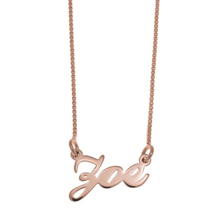 Zoe Name Necklace in 18K Rose Gold Plating