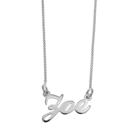 Zoe Name Necklace in 925 Sterling Silver