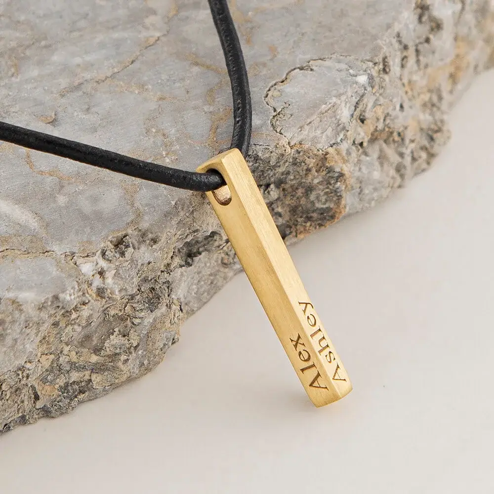 Men’s Personalized Bar Necklace 