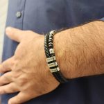 Leather Onyx Bead Bracelet With Custom Beads-2