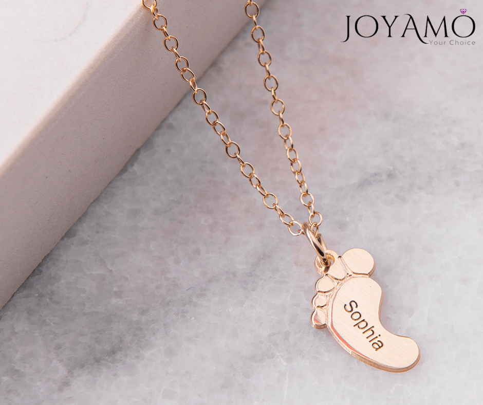 Vertical Baby Feet Necklace 