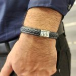 Premium men's leather bracelet With Name Beads-3