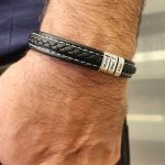 Premium men's leather bracelet With Name Beads-4