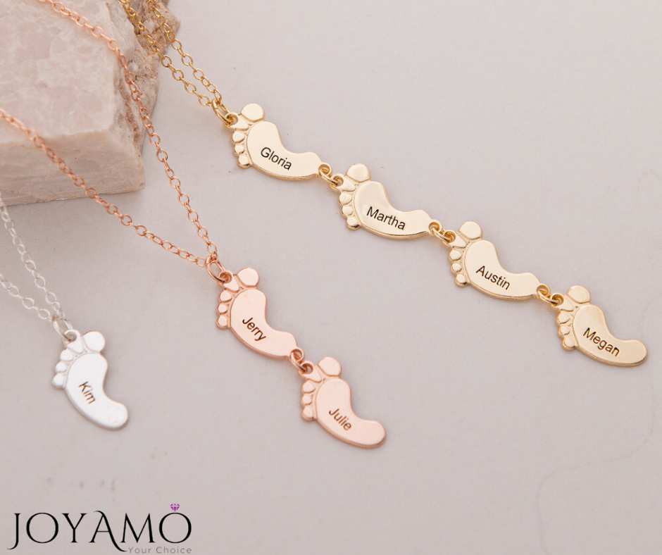 Vertical Baby Feet Necklace