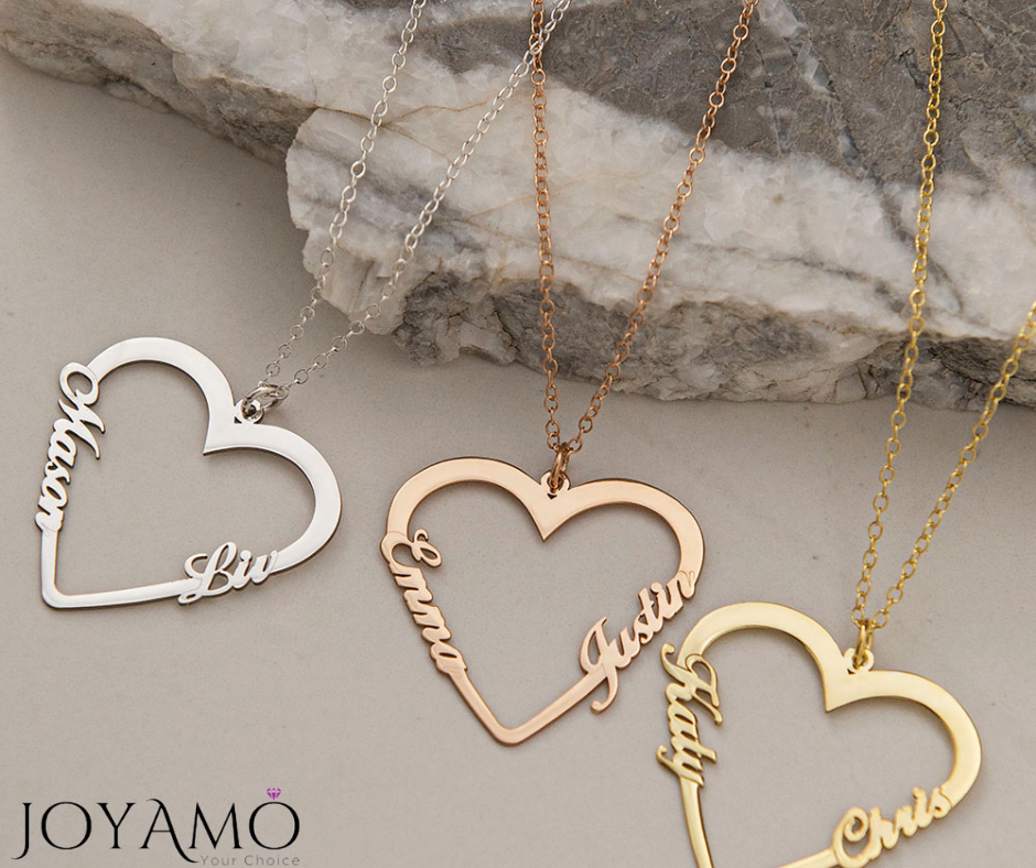 Couple Heart Name Necklace