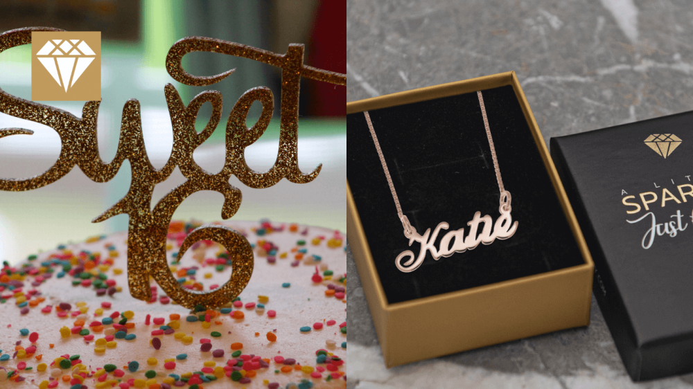Maria Name Necklace in Sterling Silver, Rose Gold Plating, and Yellow Gold Plating,