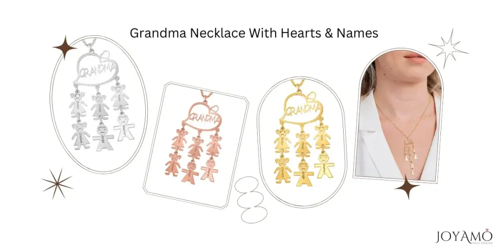 Grandma Neckalce With Hearts & Names