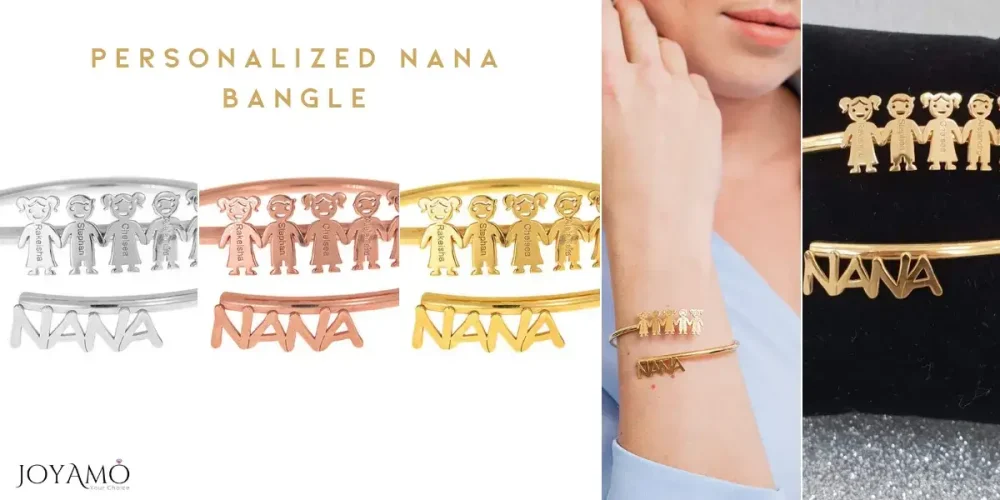 Personalized Nana Bracelet with Engravable Kids Charms