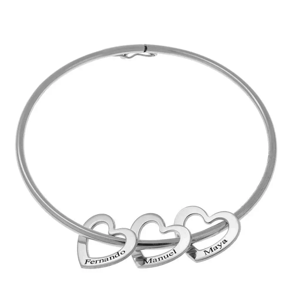 Personalized Double Layer Family Tree Bracelet In 925 Sterling Silver