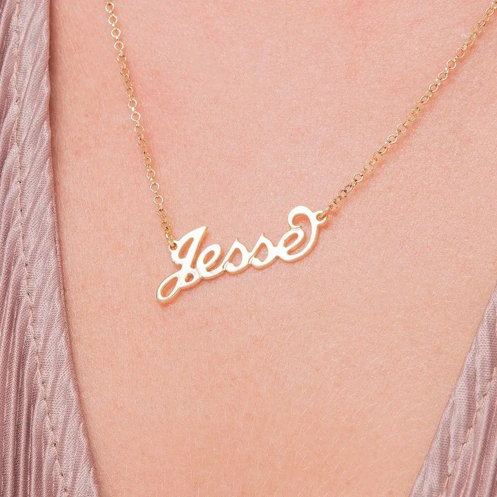 Personalized Carrie Name Necklace With Rolo Chain