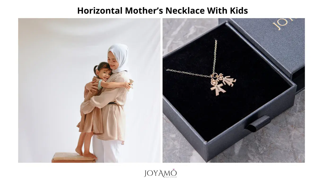 Horizontal Mother’s Necklace With Kids