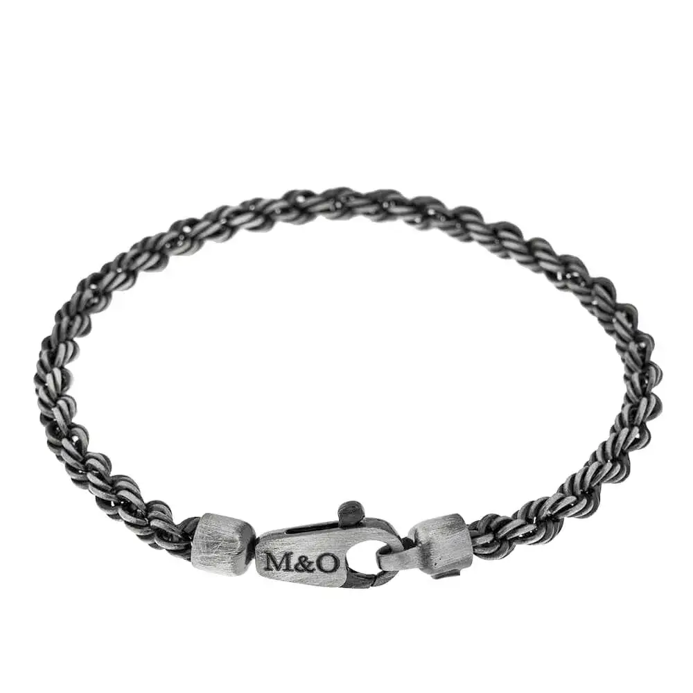 Matte Rope Bracelet For Men In 925 Sterling Silver  