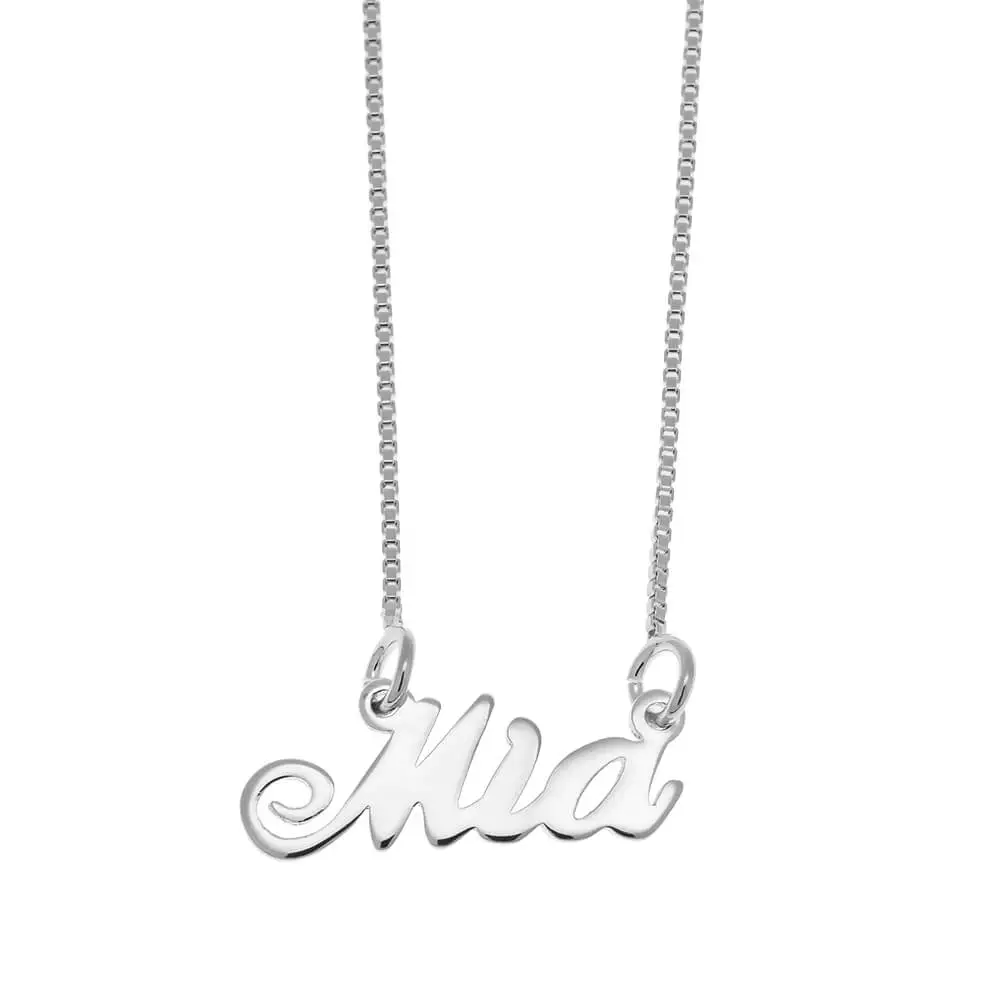 Custom Name Plate Necklace in 925 Sterling silver