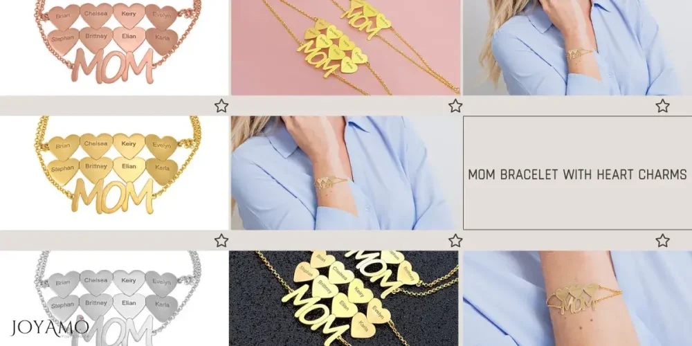 Mom Bracelet With Heart Charms