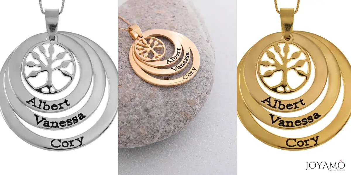 Layers Discs Necklace With Tree Of Life