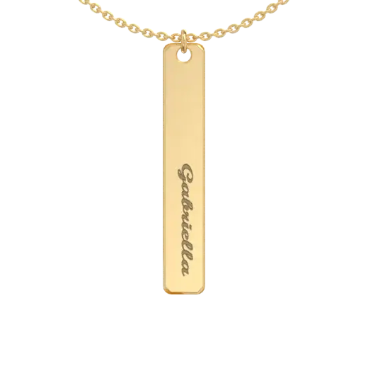 Vertical Bar Necklace With Name