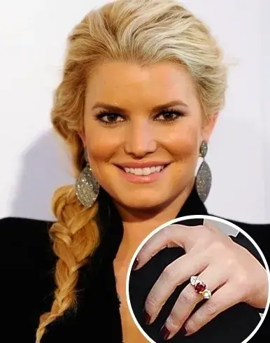 Jessica Simpson and her Ruby Ring