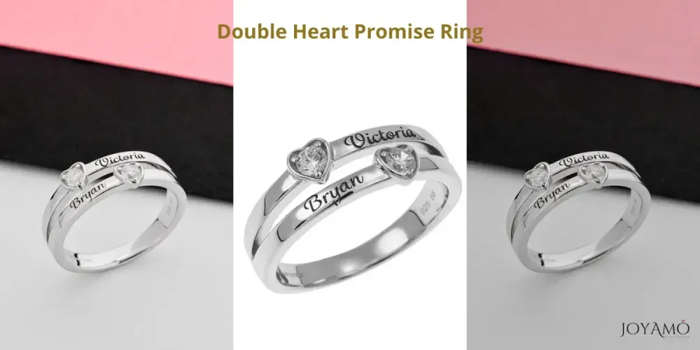 Double Heart Promise Ring
