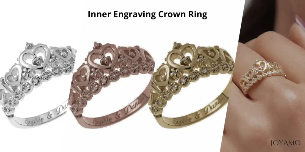 Inner Engraving Crown Ring
