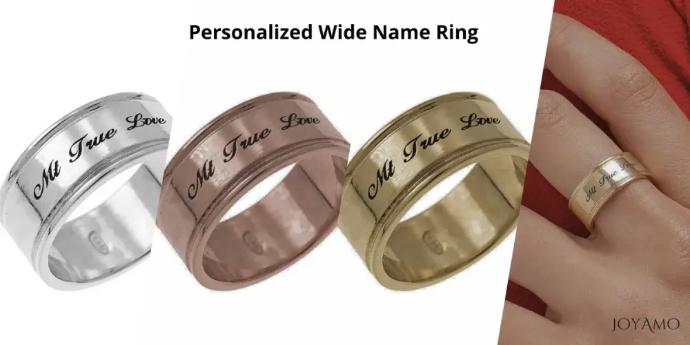 Personalized Wide Name Ring
