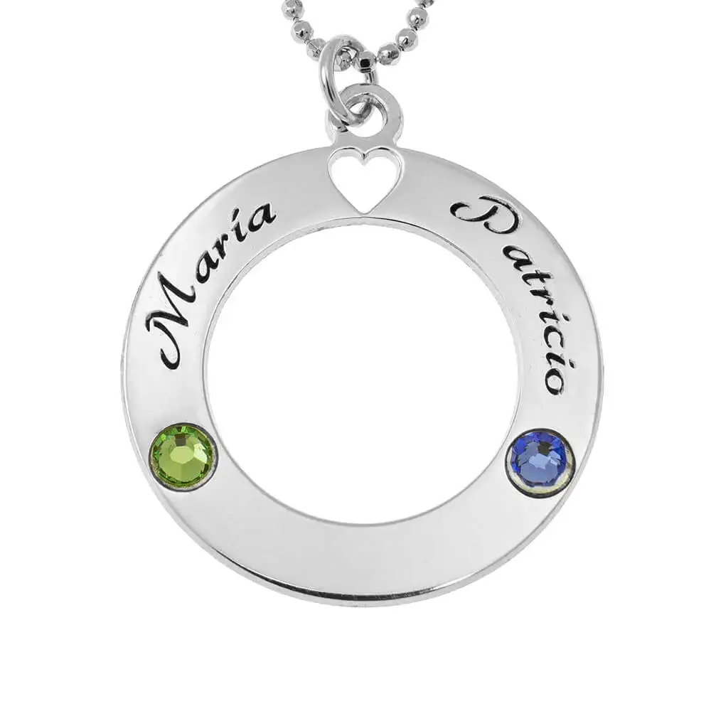 Circle Of Love Necklace With Birthstones