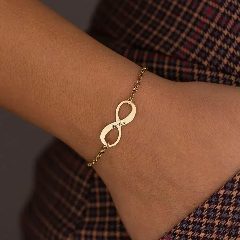 Engraved Infinity Bracelet