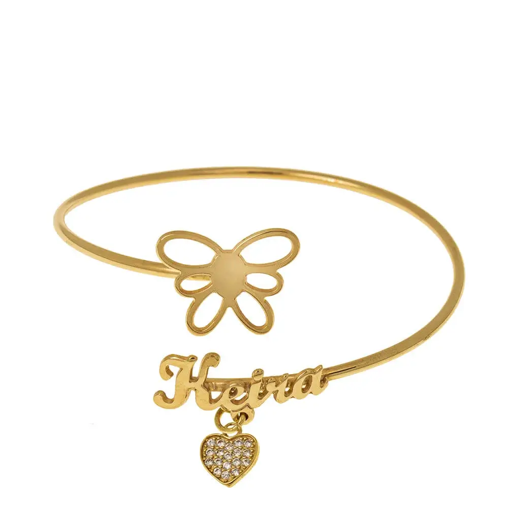 Name Bracelet With Butterfly