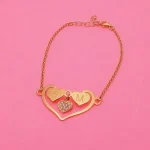 Couples Heart Bracelet With CZ & Initials