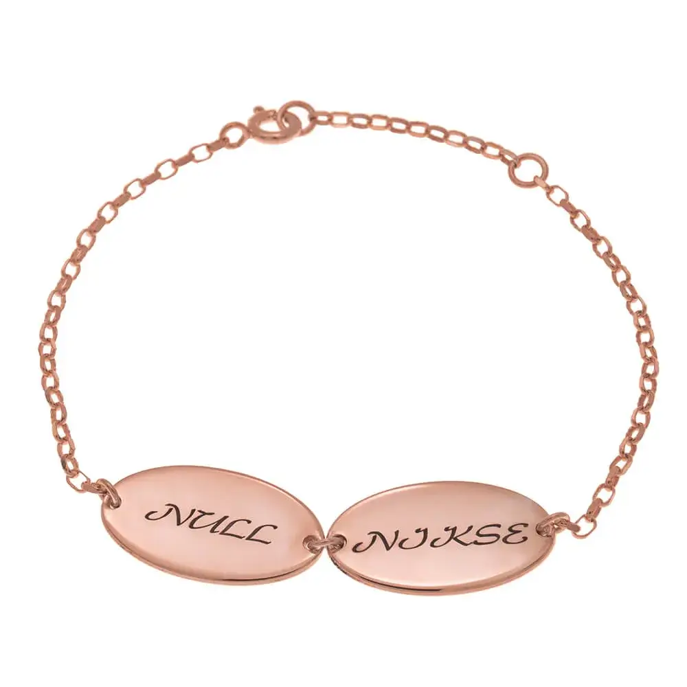 Oval Design Mom Bracelet With Kids Names