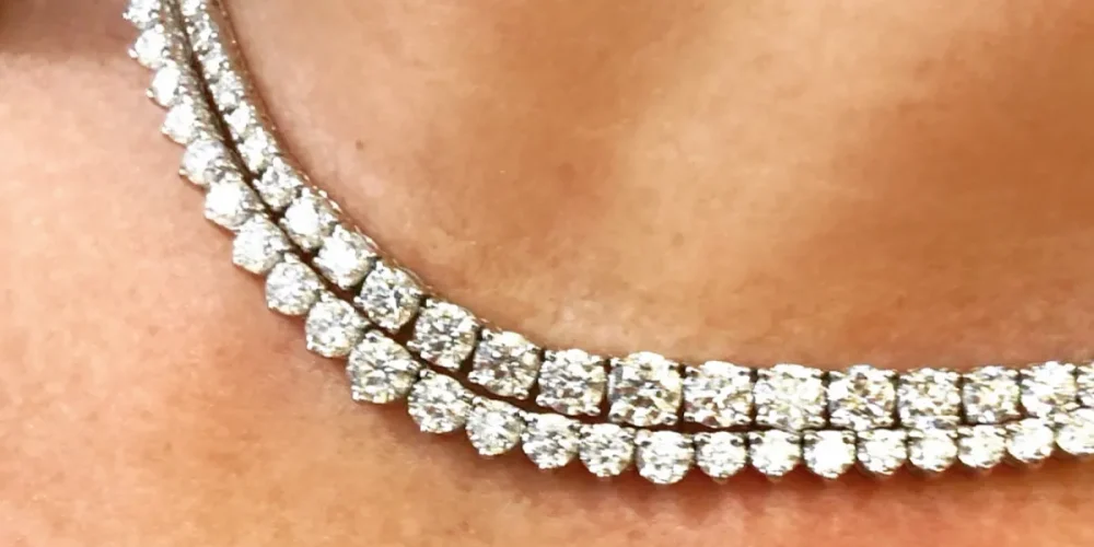 Detail of Pave Diamond Necklace