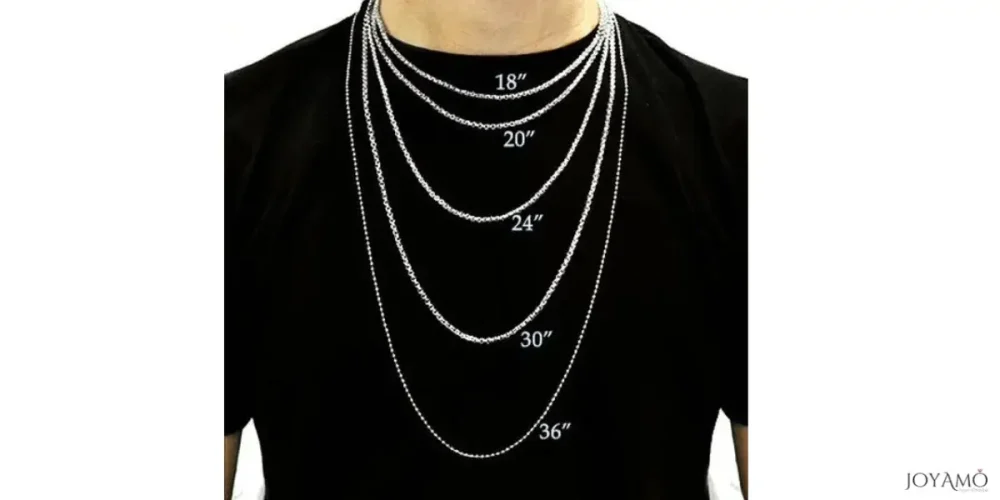 Men necklace length chart